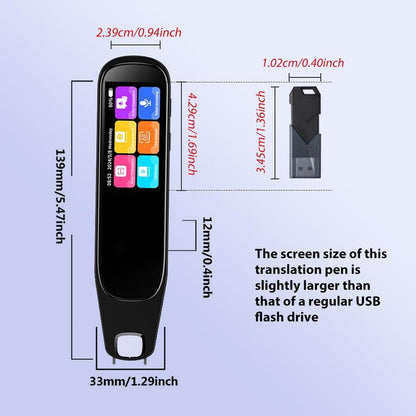 Christmas Gift, Translation Pen with Wifi, Versatile Translation Quick Check, Professional Translator Device Comparable to Professional Level 8 Translation Pen, 134 Languages Two-Way Intercom, Online Scanning Supports 60 Languages, Digital Products